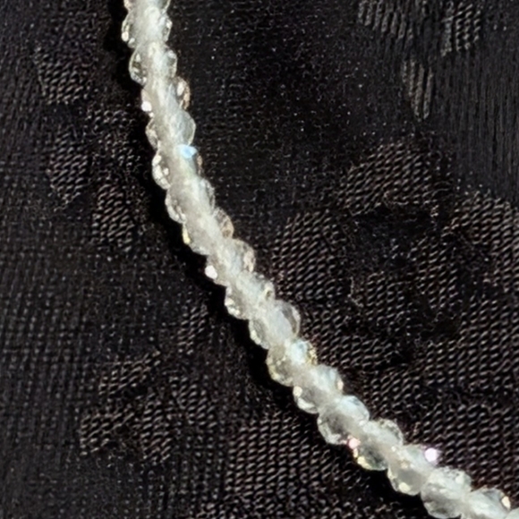 Genuine White Topaz Bracelet 2 mm Faceted White Topaz Beads 925 Sterling Silver - Picture 3 of 12